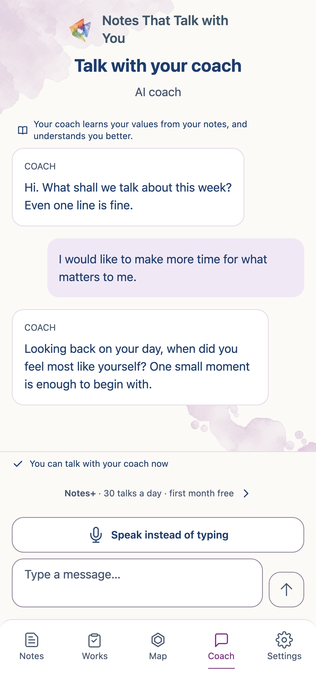 A conversation with your own AI coach
