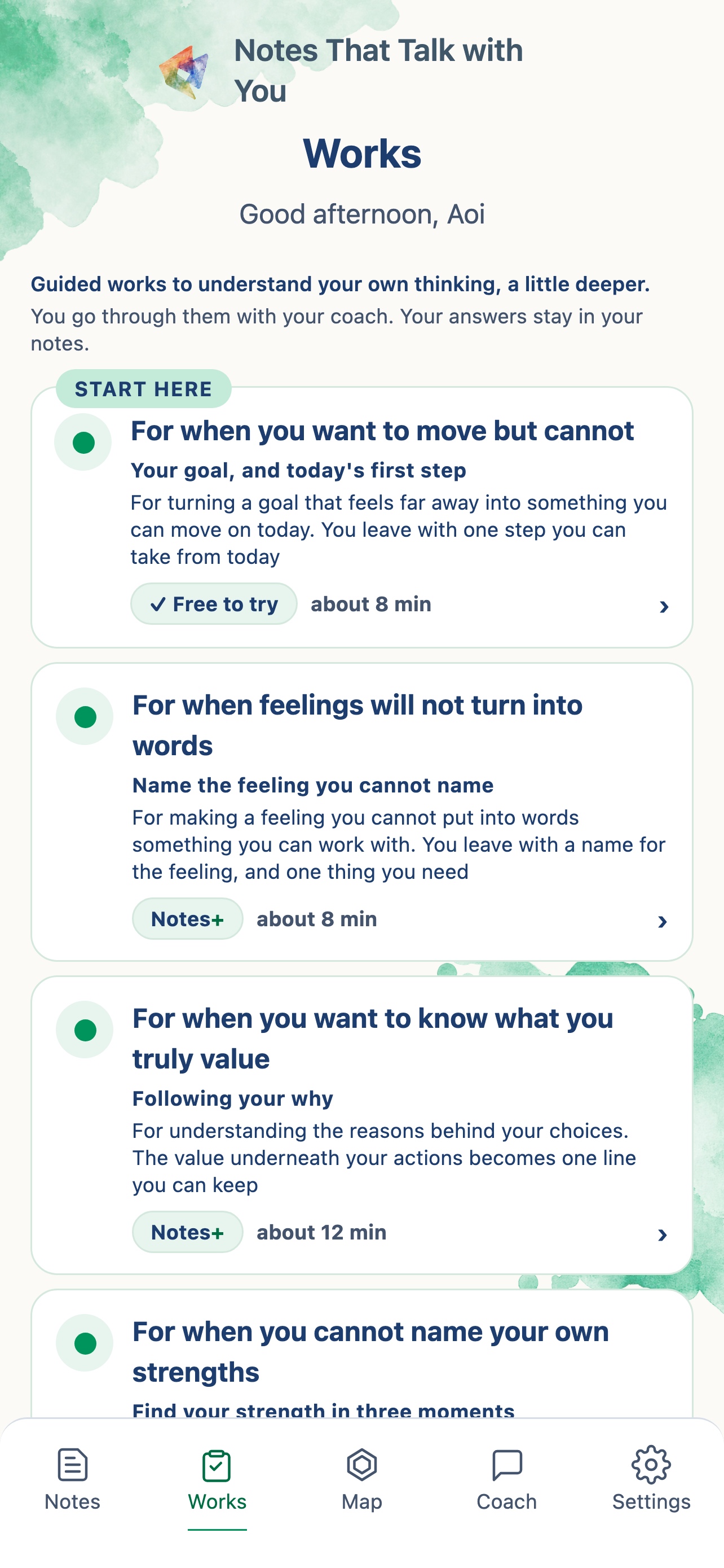 Guided work example in Notes That Talk with You