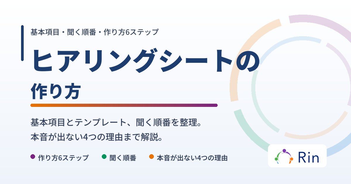 ヒアリングシートの作り方と項目