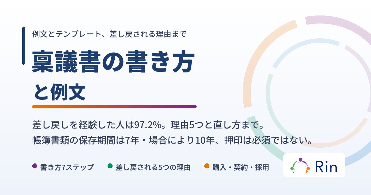 稟議書の書き方と例文