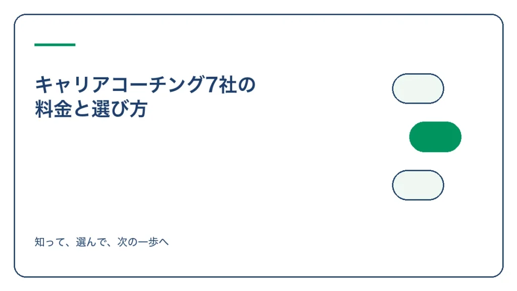 キャリアコーチング7社の 料金と選び方のアイキャッチ