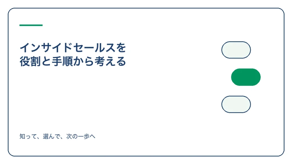 インサイドセールスを 役割と手順から考えるのアイキャッチ