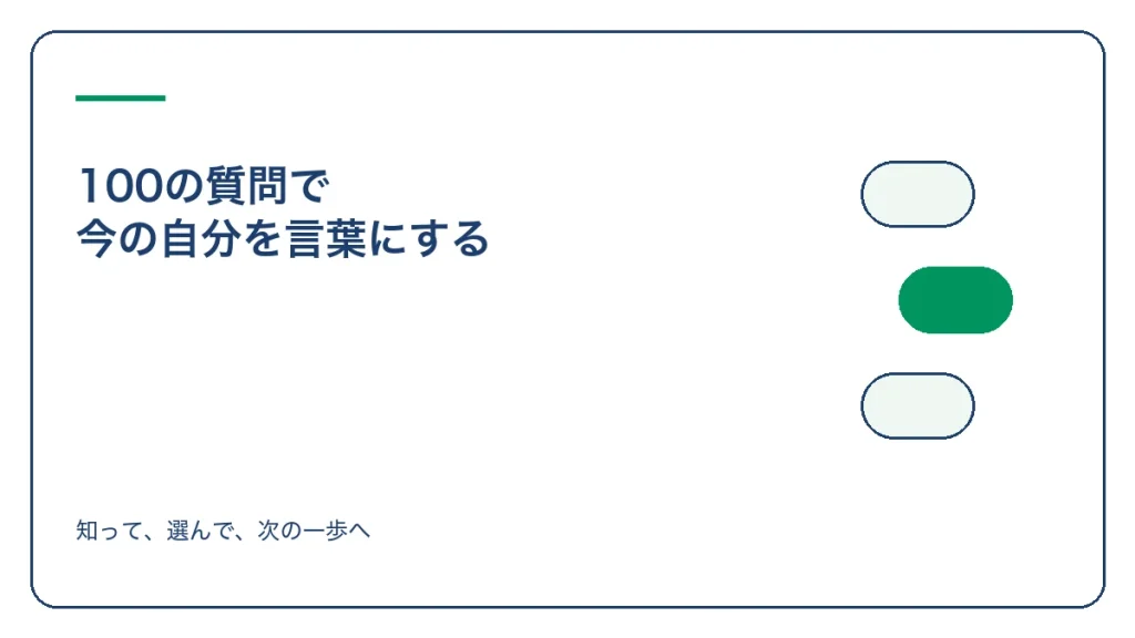 100の質問で 今の自分を言葉にするのアイキャッチ