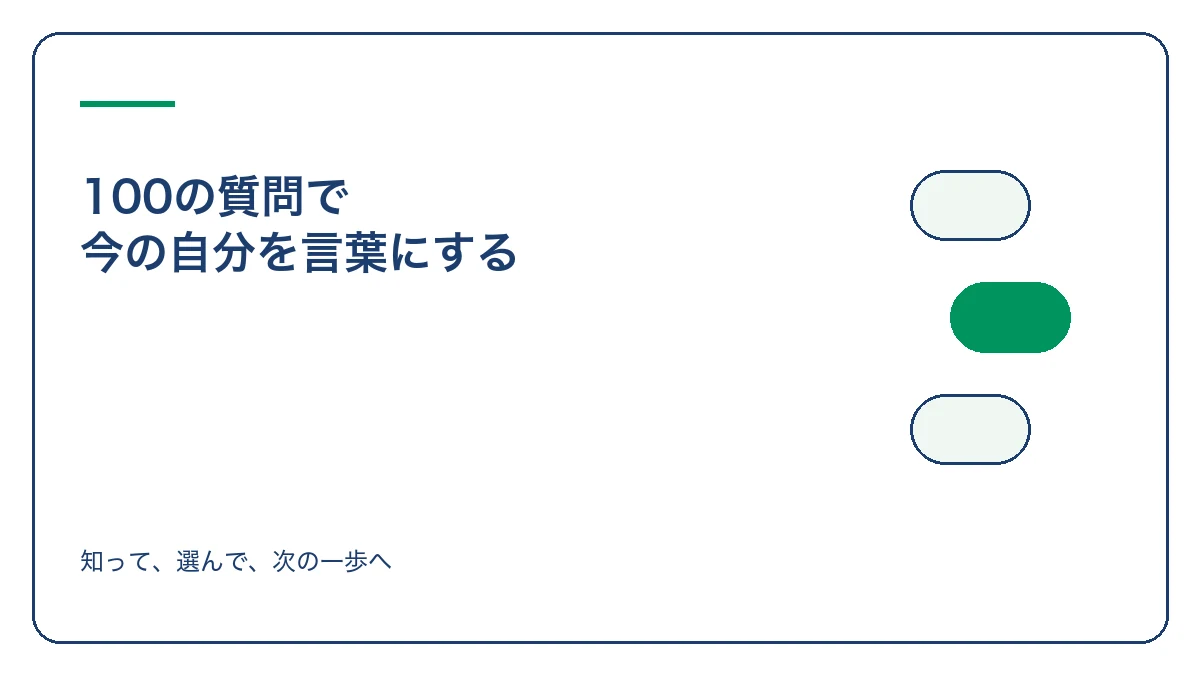 100の質問で 今の自分を言葉にするのアイキャッチ