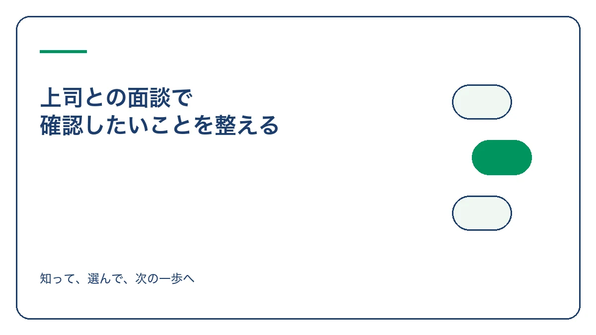上司との面談で 確認したいことを整えるのアイキャッチ