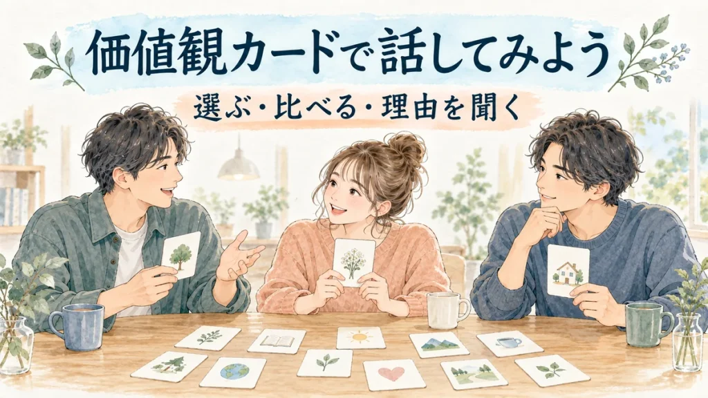 価値観ゲームとカード一覧。言葉を選び、自分の大切なことを話す。