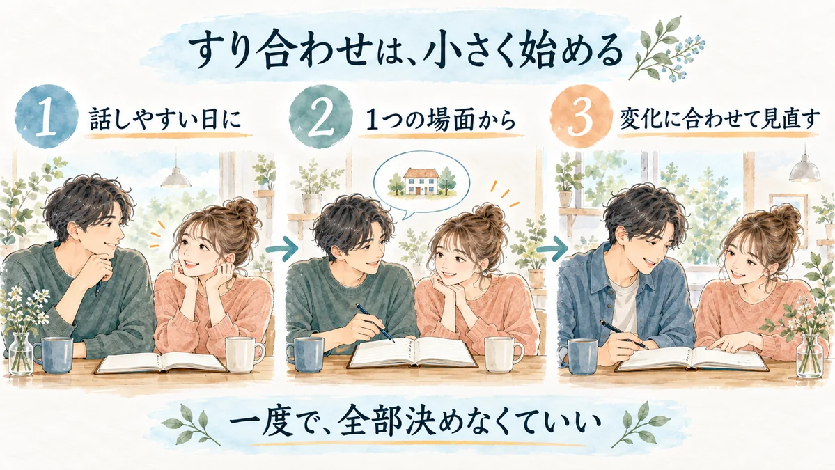 話しやすい時に小さく始め、暮らしの変化に合わせて約束を見直す。