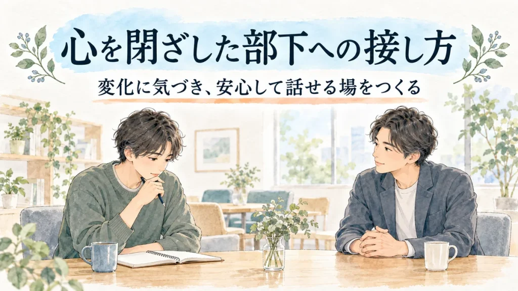 心を閉ざした部下の変化に気づき、短い対話から関わる。