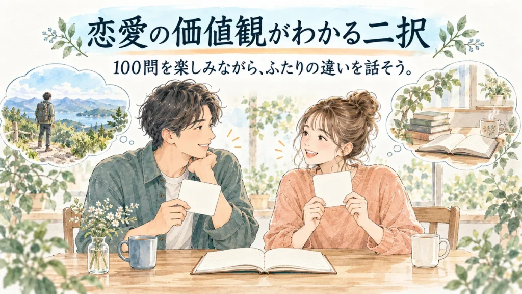 恋愛の究極の二択100問。価値観がわかる質問と無料ゲーム。