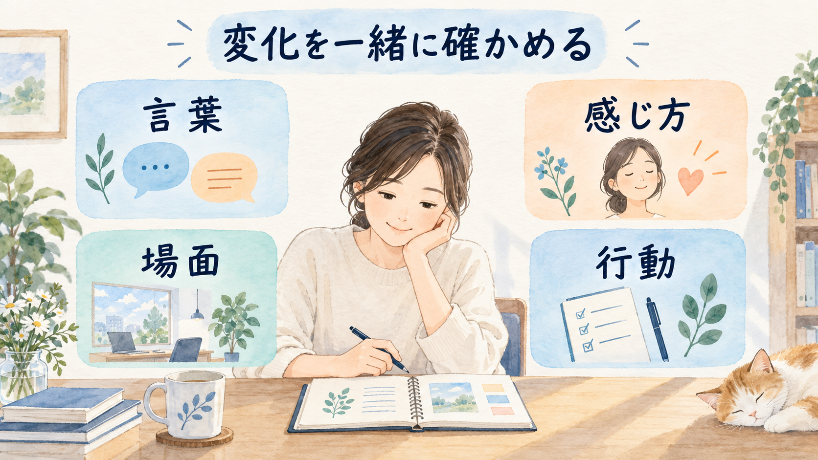言葉だけでなく場面 感じ方 行動を一緒に確かめる図