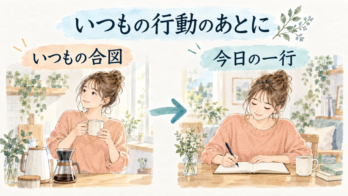 いつもの行動を合図にして短く書く