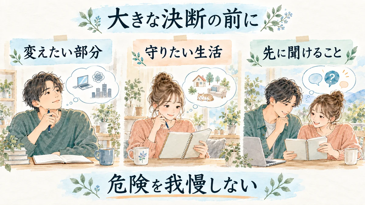 変えたい部分、守りたい生活、先に聞けることを確認する