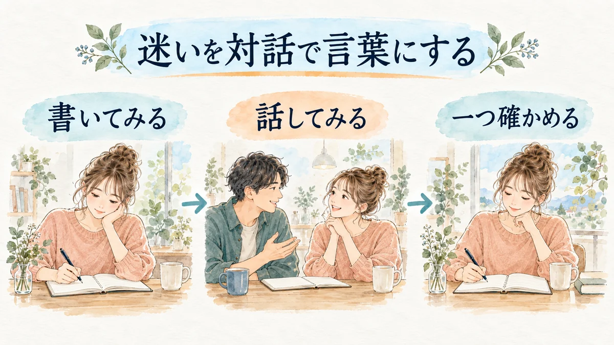 迷いを書き、対話し、確かめたいことを一つ残す