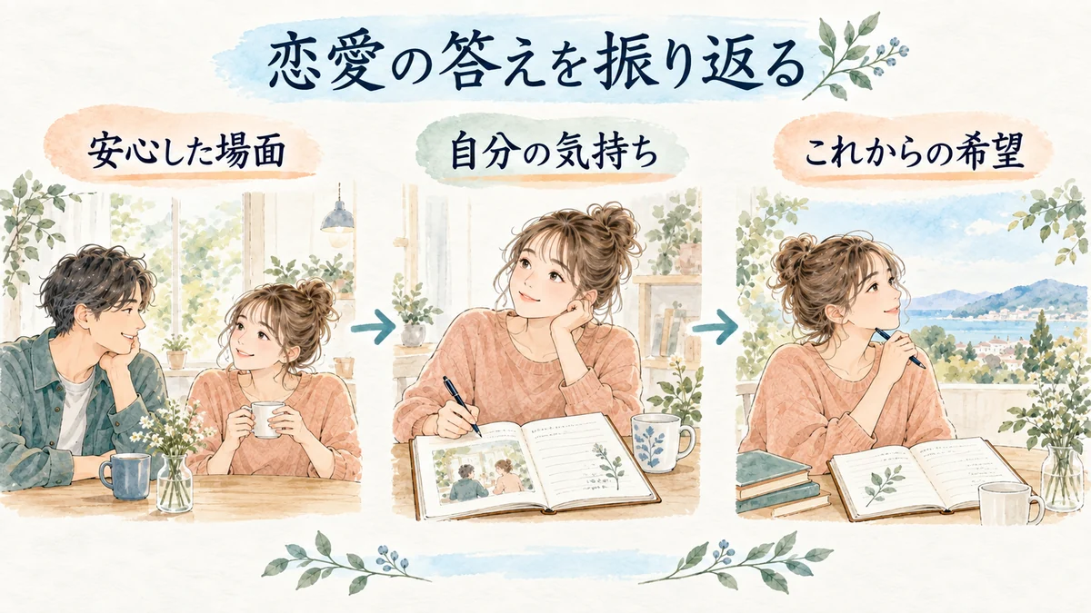 安心した場面、自分の気持ち、これからの希望を分けて振り返る